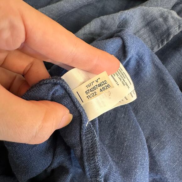 American Eagle Oversized Gauze Button-Up Shirt Women’s Large Blue Cotton Modal - Picture 11 of 11